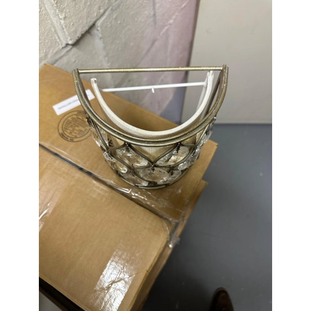 Silver 21st Century Contemporary Crystal and Silver Wall Sconces, a Pair For Sale - Image 8 of 10