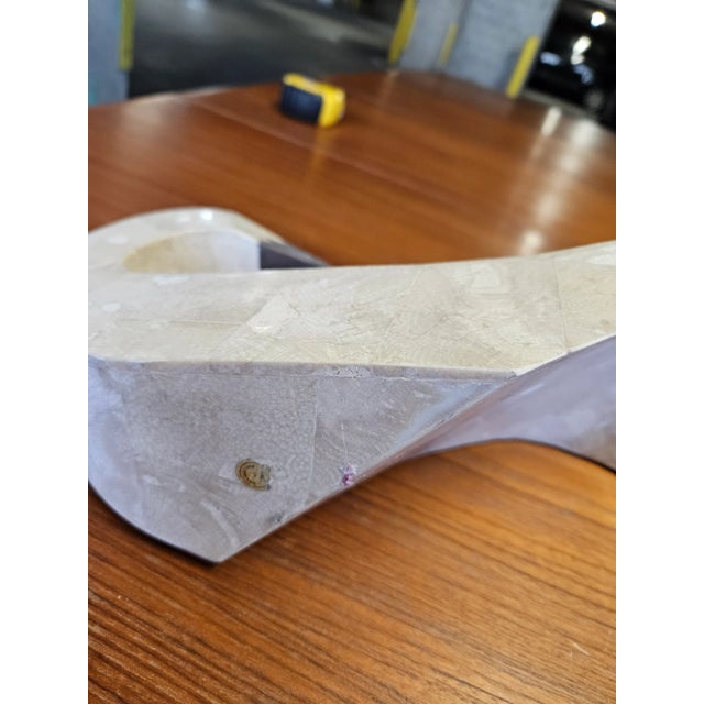 Beige 1980s Maitland Smith Modernist Tessellated Stone Swan For Sale - Image 8 of 9