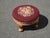 Footstool ~ Vintage French Country Burgundy Floral Round Needlepoint Footstool#2 For Sale - Image 4 of 14