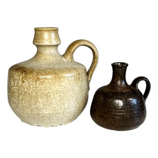 Hand-Thrown Studio Ceramic Vases by Rudi Stahl, Germany, 1970s, Set of 2 For Sale