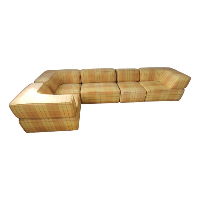 Yellow-Orange Five-Piece Cor Trio Modular Sofa by Team Form AG, 1970s For Sale