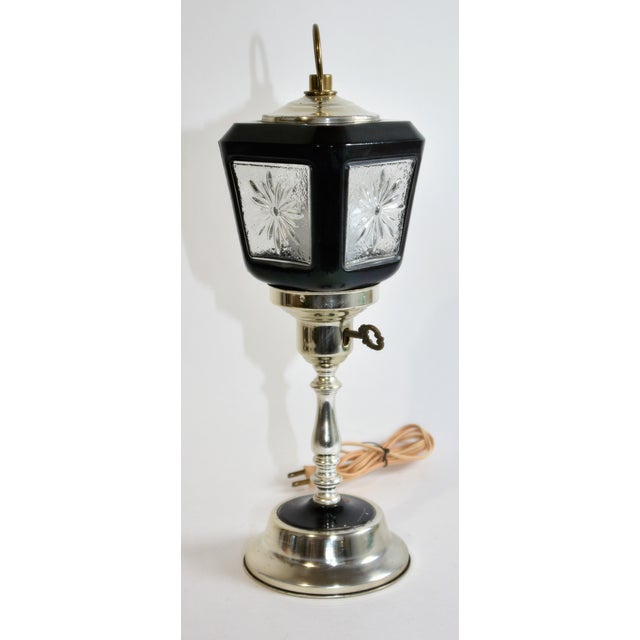 Vintage French Gothic Style Street Lamp Post Black And Silver