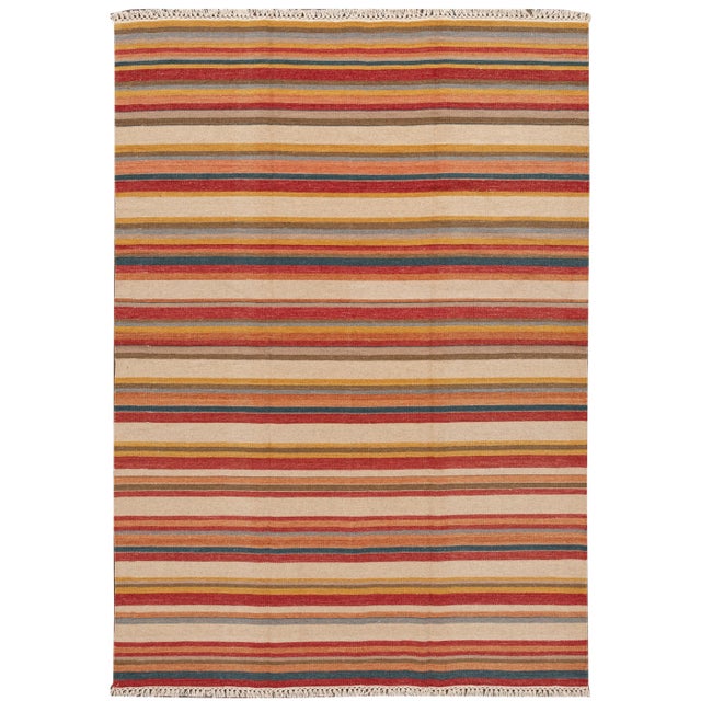 21st Century Modern Kilim Rug 6 '6'' X 9' 4''. For Sale - Image 13 of 13