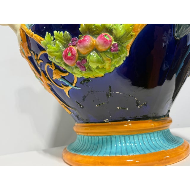 English Wedgwood Majolica Lion & Maiden Handled Jardiniere, 19th Century For Sale - Image 12 of 16