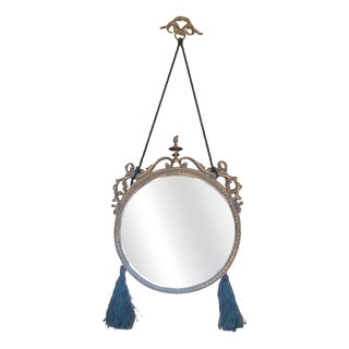 Vintage Victorian Bronze Mirror, 1950s For Sale