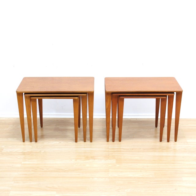 Mid-Century Modern 1960s Pair of Mid Century Nesting Side Tables by Gordon Russell - Set of 6 For Sale - Image 3 of 9