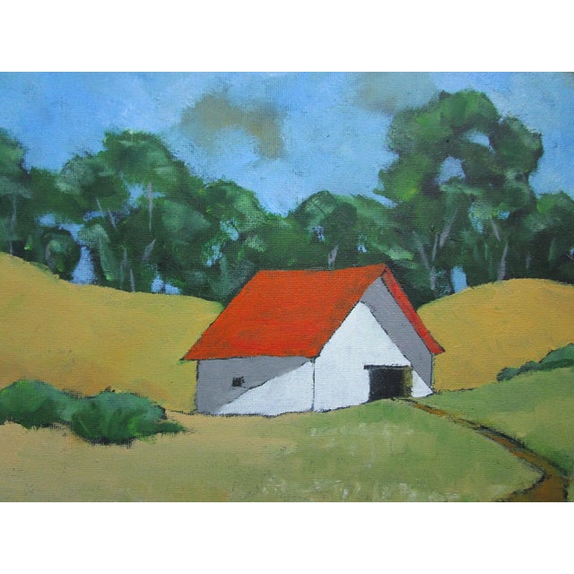 Sonoma Farm Barn Lynne French 11x14 California Landscape Oil Painting For Sale - Image 4 of 5