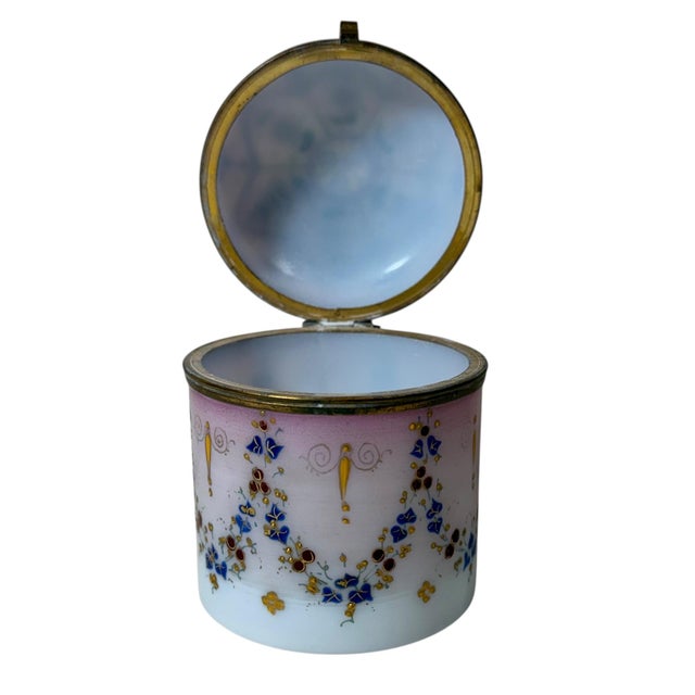 Mid 19th Century Mid 19th Century Victorian Enamel Opaline Glass Box For Sale - Image 5 of 7