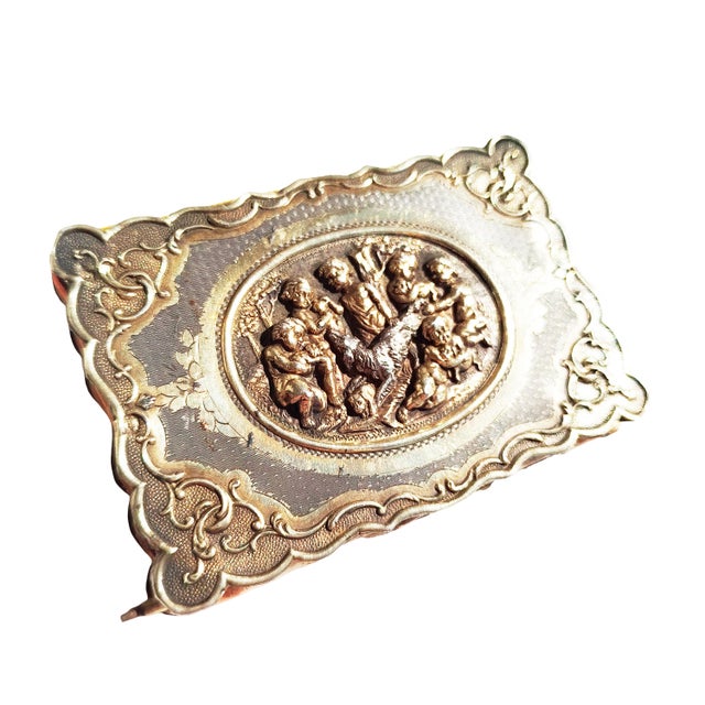 Metal Silver-Gilt Dance Card Holder, 1850, Set of 2 For Sale - Image 7 of 9