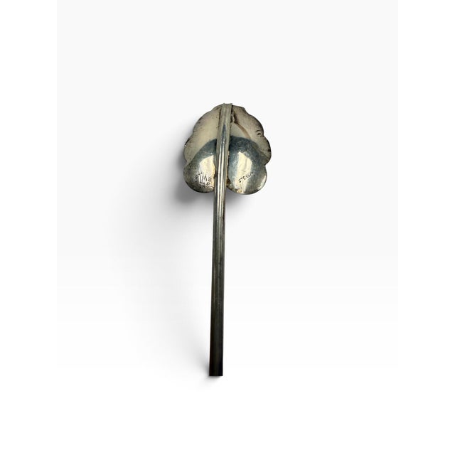 Metal Vintage Mid-Century Mexican Taxco Sterling Silver Leaf Straw Spoons - Set of 6 For Sale - Image 7 of 7