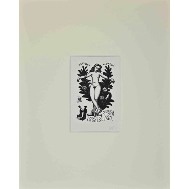 Modern Italo Zetti, Ex Libris Giorgio Balbi, Woodcut, Mid-20th Century For Sale - Image 3 of 3