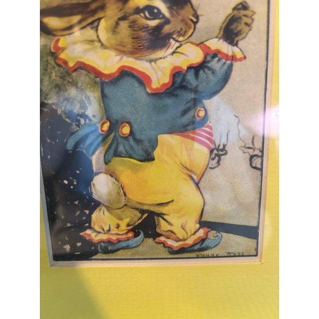 Paper Vintage Mid Century Modern Penny Ross Rabbit Illustration – Easter Bunny Nursery Art, Framed For Sale - Image 7 of 9