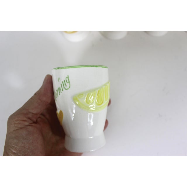1950’s Ceramic Orange Juice Cups Set of Five For Sale - Image 13 of 13