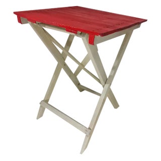 Vintage Italian Folding Outdoor Table in Wood, 1960s For Sale