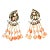 Vintage Iradj Moini Angel Coral, Citrine & Rhinestone Dangle Clip on Earrings - 2 Pieces For Sale