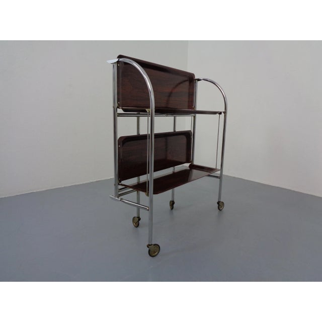 Vintage Optic Rosewood Pressalit Tea Cart, 1970s For Sale - Image 12 of 18