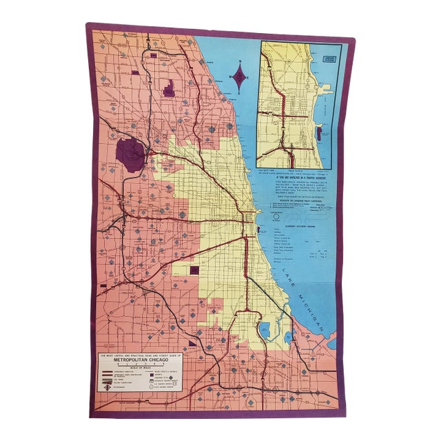 1965 Chicago, Illinois Map For Sale