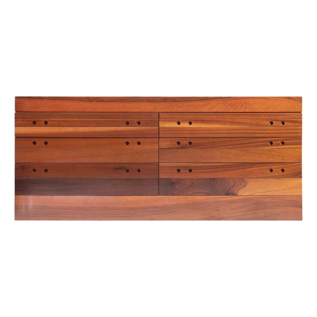 Canaletto Walnut Veneered Chest of Drawers, Italy, 1960s For Sale