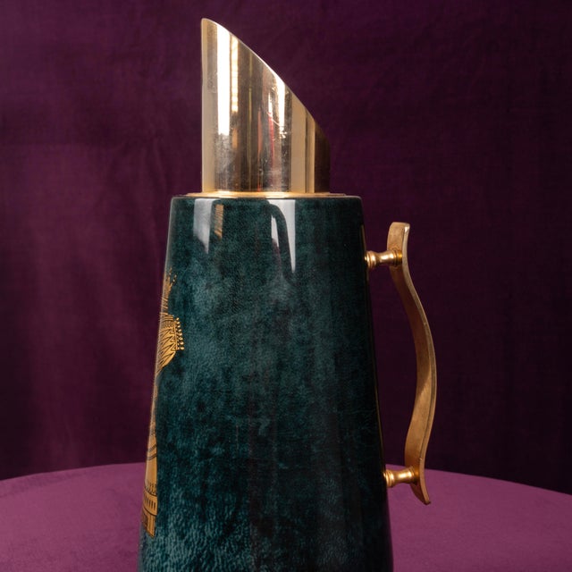Mod. 1278D Blue Goatskin Parchment Thermos by Aldo Tura, Italy, 1950 For Sale - Image 13 of 17