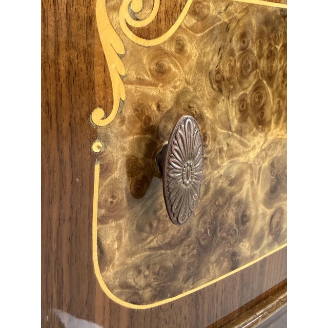 Mid-Century Nightstands with Marble Tops and Brass Details, 1950s, Set of 2 For Sale - Image 9 of 18