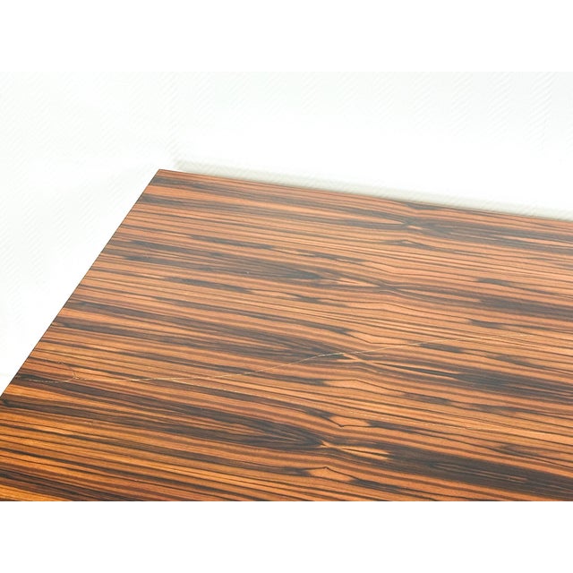 Art Deco Modernist Zebrawood Dining Table, France, 1950s For Sale - Image 6 of 18