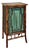 Antique English Bamboo and Lacquer Cabinet, Silk Panel For Sale