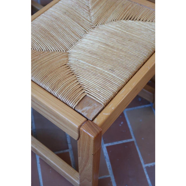 Elm and Rush Dining Chairs from Maison Regain, France, 1980s, Set of 6 For Sale - Image 10 of 13