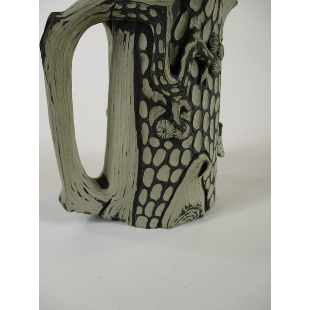 Mid 20th Century Segment Mud Clay Teapot China Yixing Zisha Style Pottery Handmade Tree Trunk Bug For Sale - Image 11 of 12