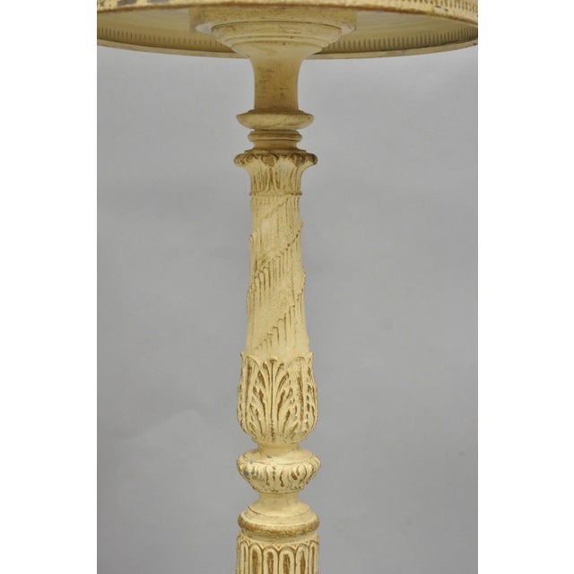 Mid 20th Century Vintage Hollywood Regency Small Metal Pedestal Marble Top Drinks Side Table Pair For Sale - Image 5 of 18