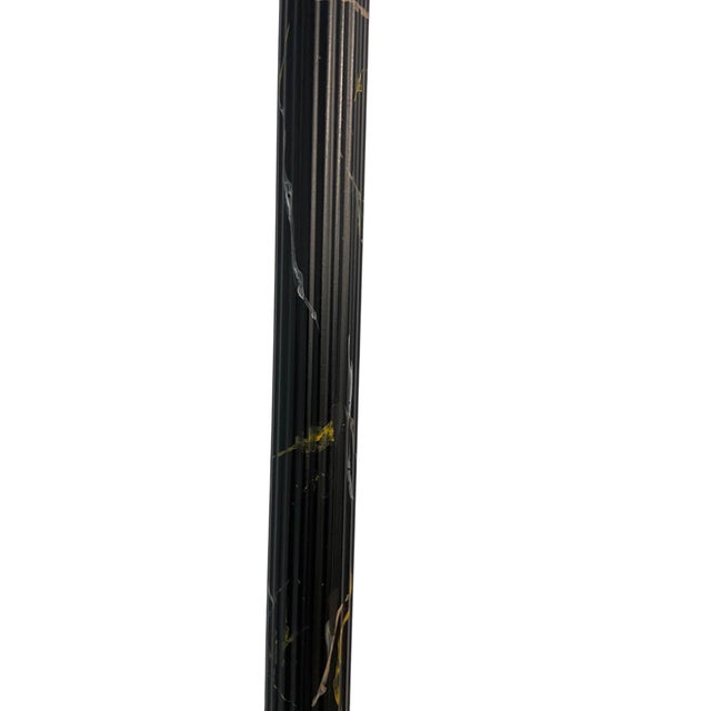 English 1980s Hollywood Regency Frederick Cooper Faux Portoro Marble & Brass Palm Buffet Lamps - a Pair For Sale - Image 3 of 13