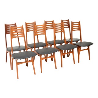 Vintage Danish Teak Dining Chairs, 1960, Set of 8 For Sale