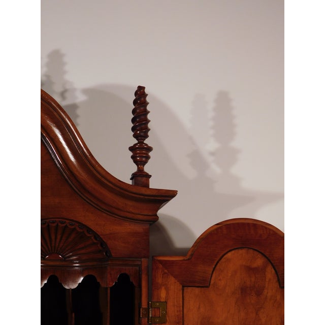 Chippendale Rare Antique Wright Table Co. Tiger Maple Cherry Pine Chippendale Secretary Desk For Sale - Image 3 of 18