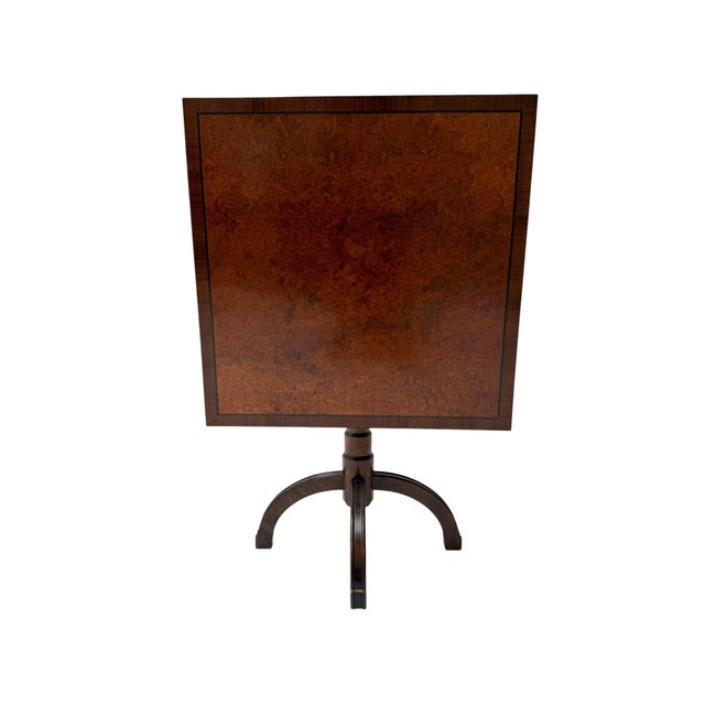 1930s Art Deco Swedish Tilt-Top Table in Walnut and Burl, 1930s For Sale - Image 5 of 9