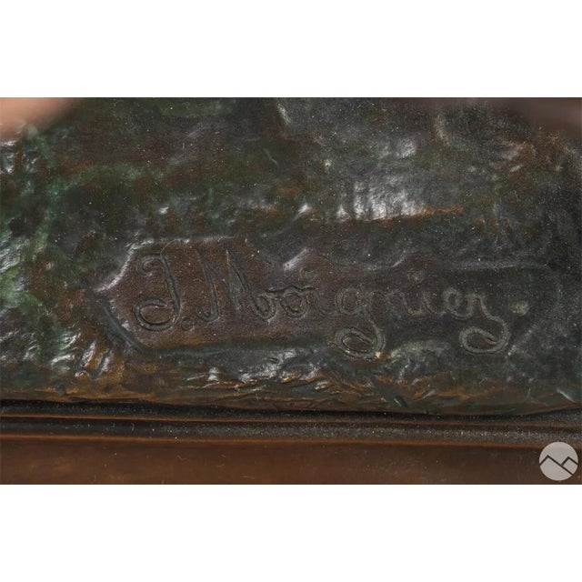 20th C. Race Horses, Patinated, Jules Moigniez (Fr. 1835-1894), Antique Bronze Statues - Set of 2 For Sale - Image 11 of 12