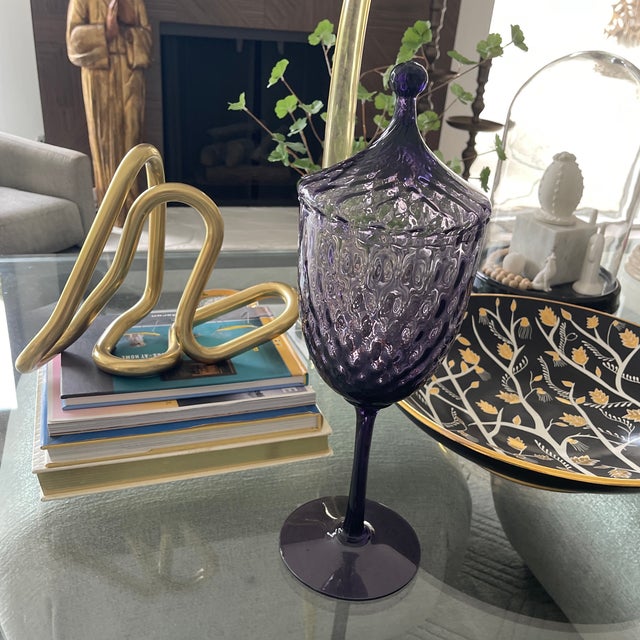 1960s Purple 60s Glass Jar With Lid For Sale - Image 5 of 7