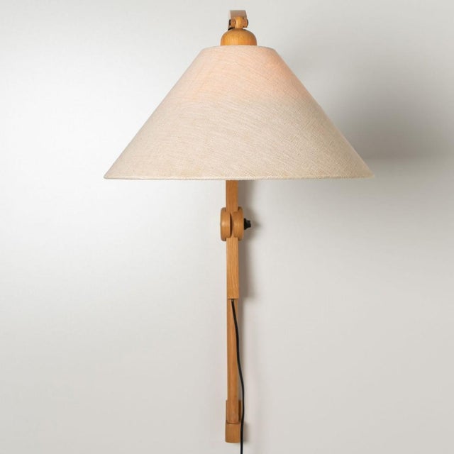 Wood Wooden Wall Lights with Natural Shade by Domus Germany, 1970s For Sale - Image 7 of 15