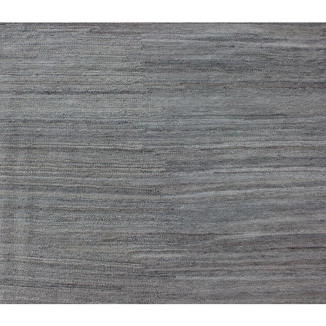 2020s Large Modern Kilim Rug in Light Blue- Gray & Cream With Minimalist Modern Design For Sale - Image 5 of 12