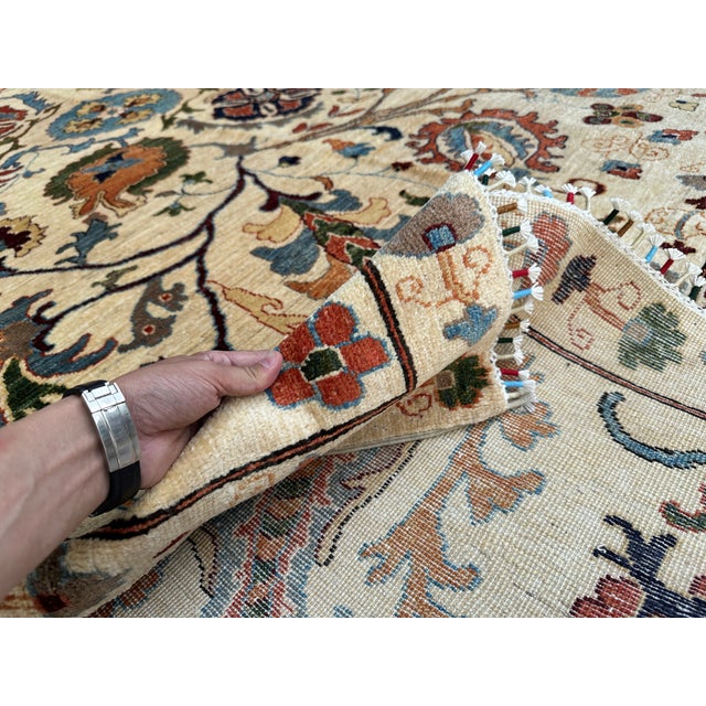 Hand-Knotted Afghan Suzani Chobi Wool Area Rug - 8'3" X 11'4" For Sale - Image 15 of 15