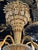 Circa 1940 French Bagues gold metal and glass flowers 6 lights chandelier. Has a different color of crystals and an...