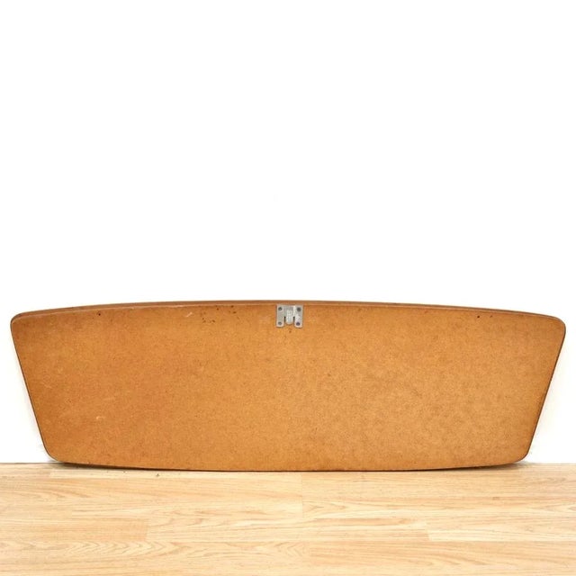 Mid Century Teak Curved Landscape Mirror For Sale In Los Angeles - Image 6 of 8