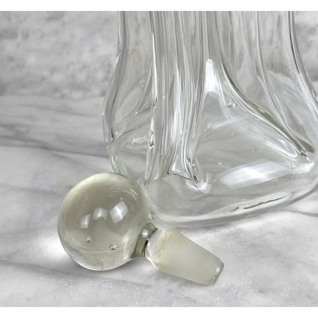 Mid-Century Danish Ribbed Glass Liquor Wine Decanter by Jacob Bang For Sale - Image 6 of 6