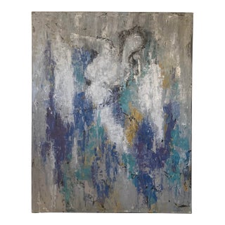 Mid-Century Oversized Abstract Figurative Oil on Canvas by California Artist For Sale