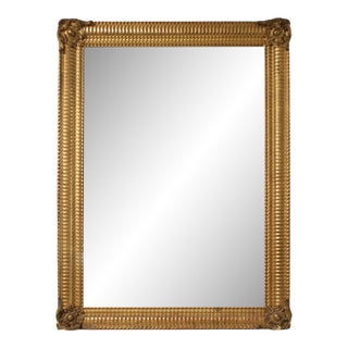 19c French Antique Louis Philippe Gilded Mirror With Ripple Detail For Sale