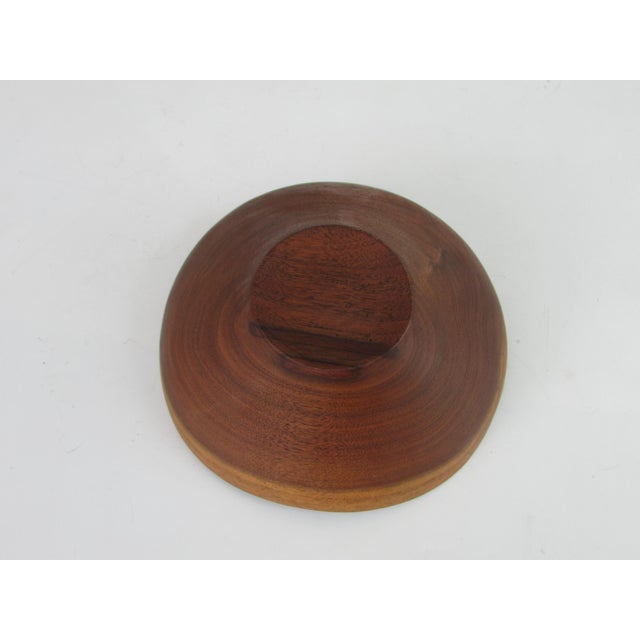 Mid 20th Century Rude Osolnik Style Live Edge Turned Wood Walnut Bowl For Sale - Image 10 of 11