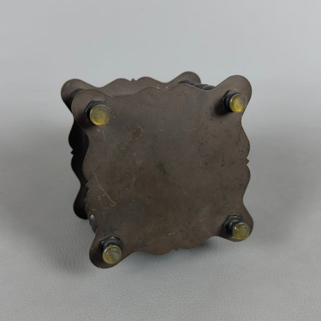 Black Manual Coffee Grinder in Patinated Metal For Sale - Image 8 of 13