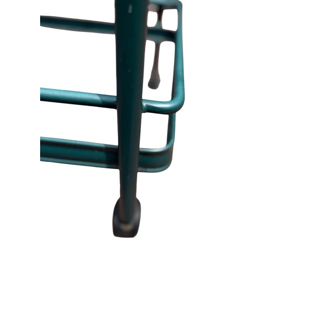 Metal Green Tamiami Barcart Midcentury Modern Barcart Green Brown Jordan For Sale - Image 7 of 12