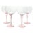 1980s Vintage Blush Pink Blown Large Balloon Bowl Wine Glasses - Set of 4 For Sale