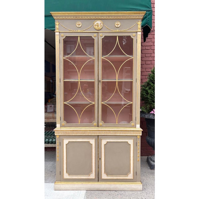 Elegant Mid-Century Hollywood Regency Hand Painted Cabinet For Sale - Image 11 of 11