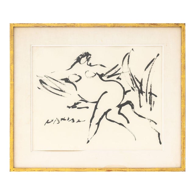 Reuben Nakian "Leda and the Swan" Ink on Paper For Sale