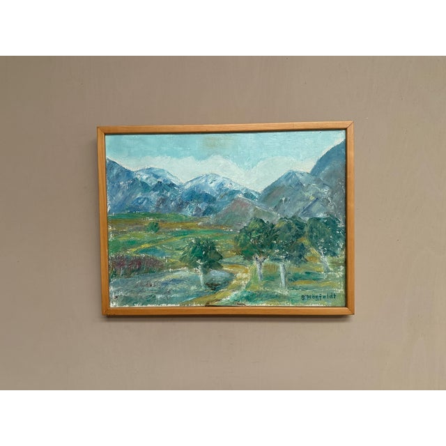 Original swedish oil on canvas – “landscape” by s. Högfeldt – signed – vintage & framed – 48 × 36 cm (18.9" × 14.2") incl....